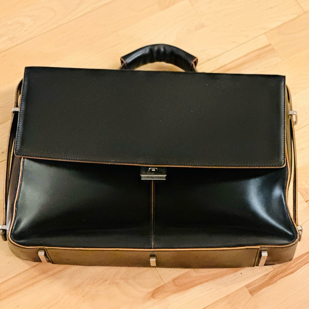 Men’s leather briefcase “Delta Makiaro”